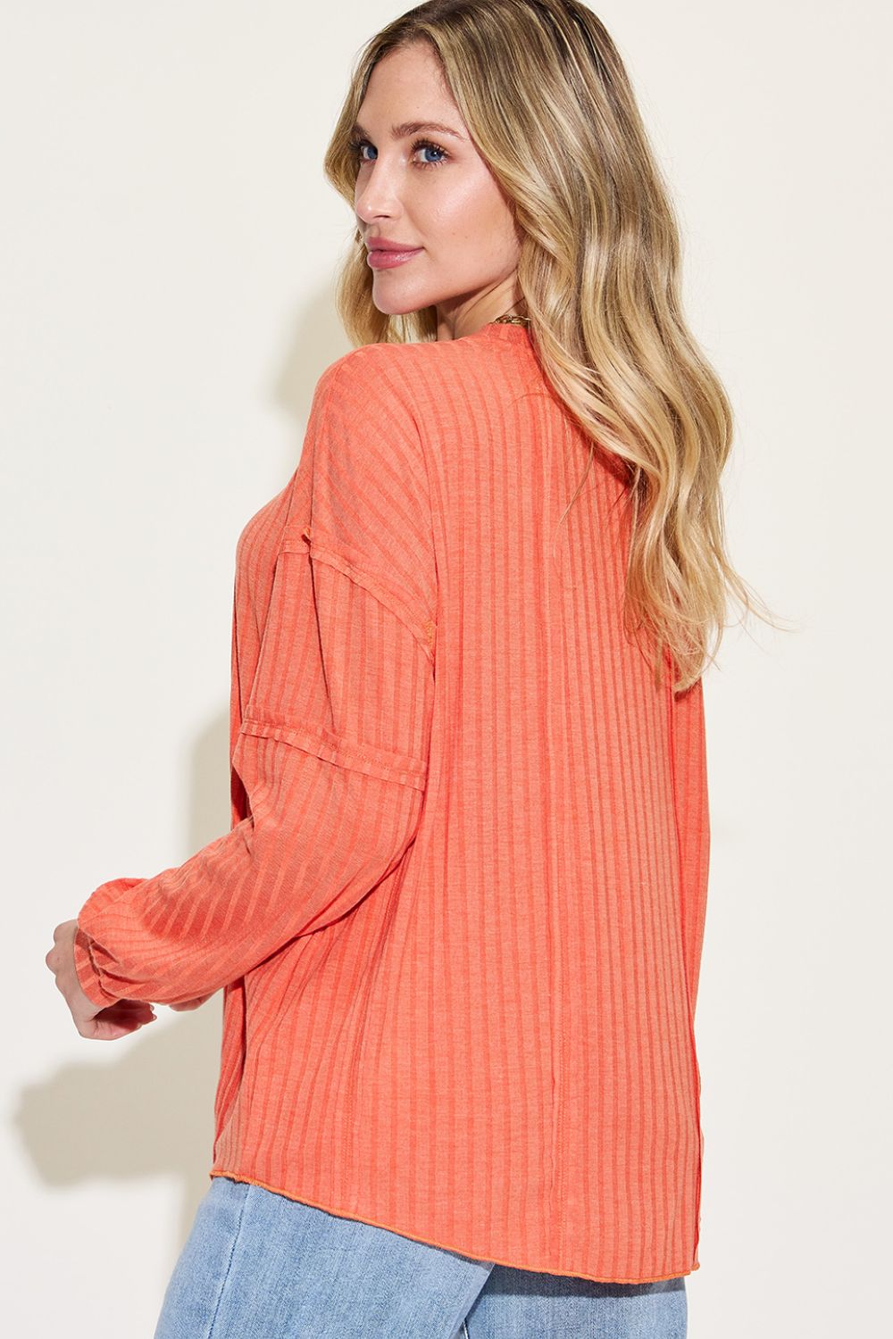 8 Colors! Basic Bae Full Size Ribbed Round Neck Long Sleeve T-Shirt