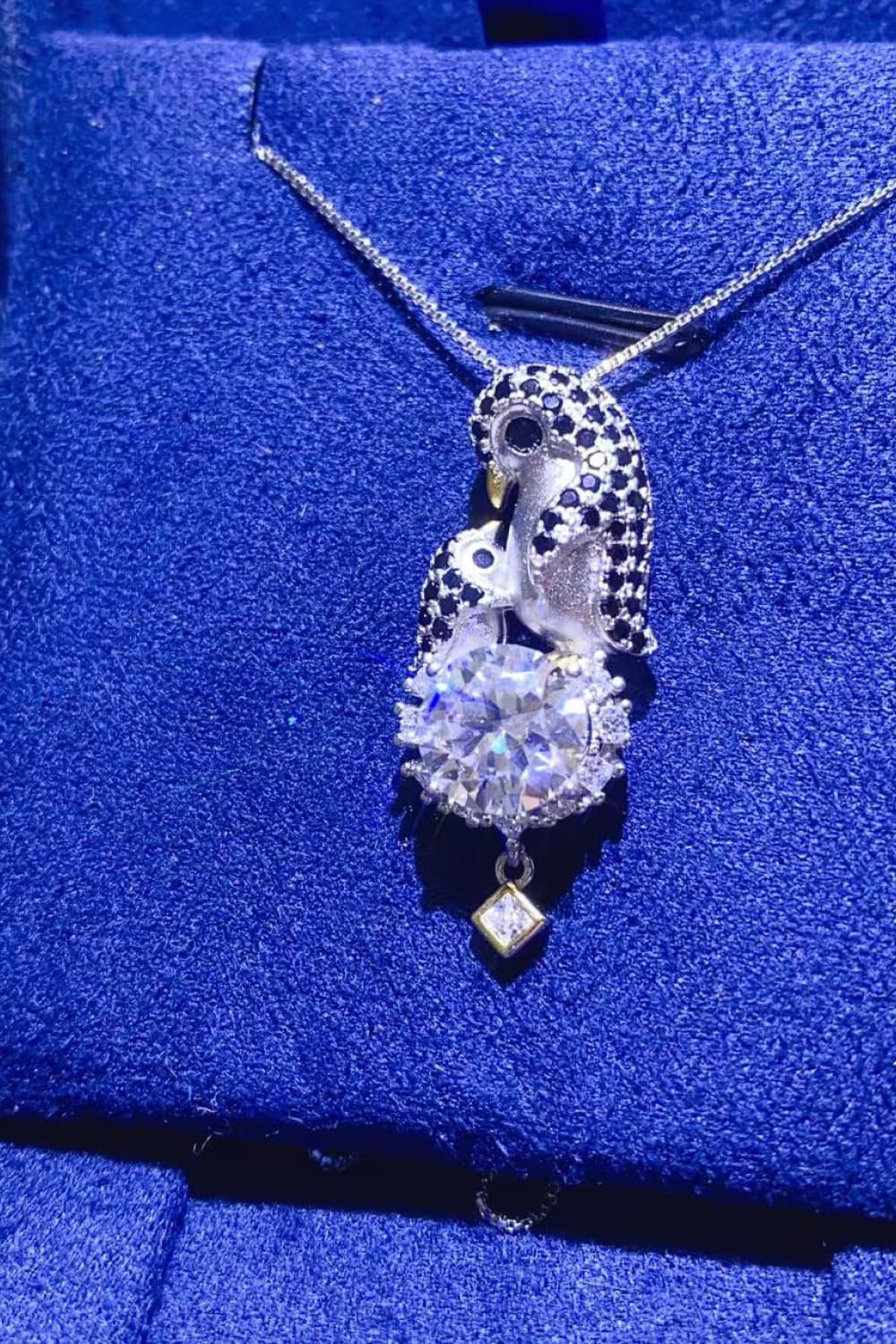 2 Carat Moissanite 925 Sterling Silver Penguin Necklace