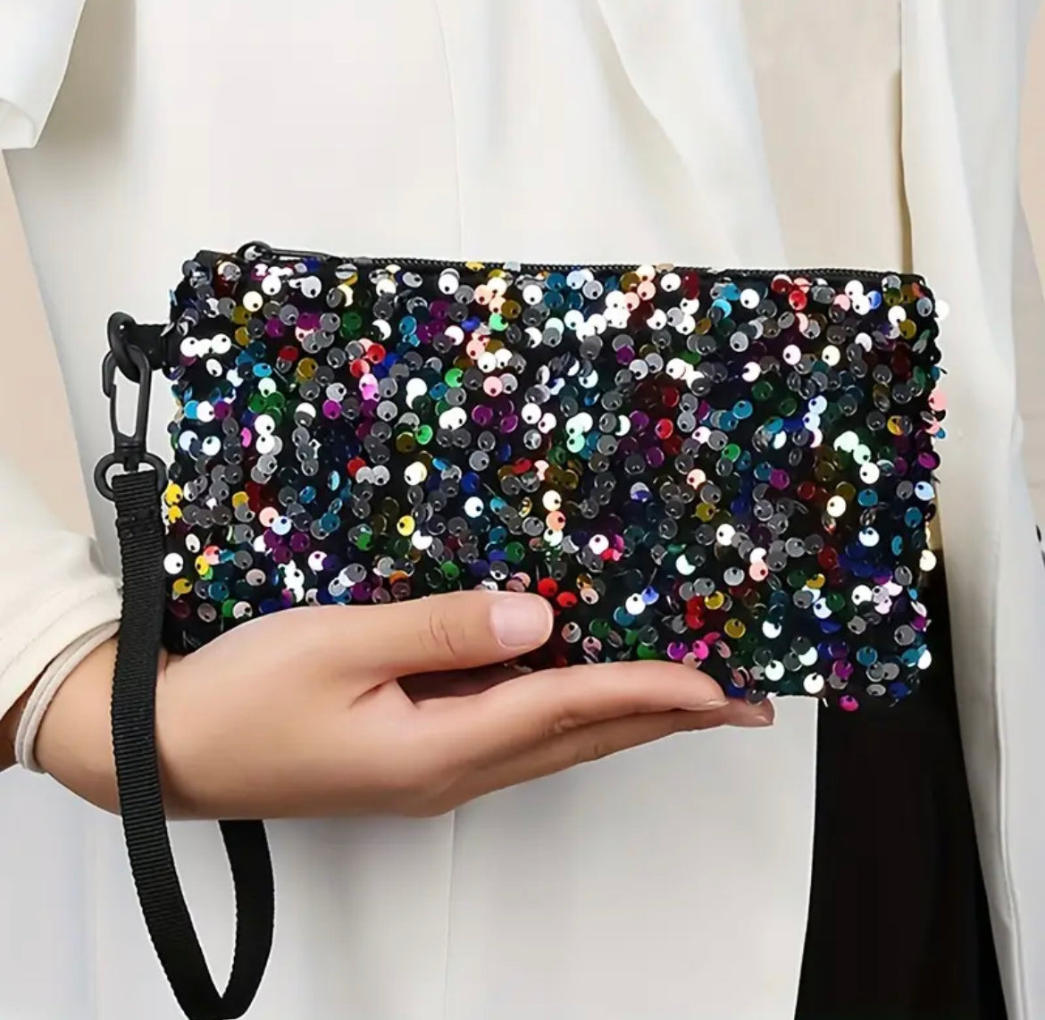 Glitzy Sequin Wristlet Clutch