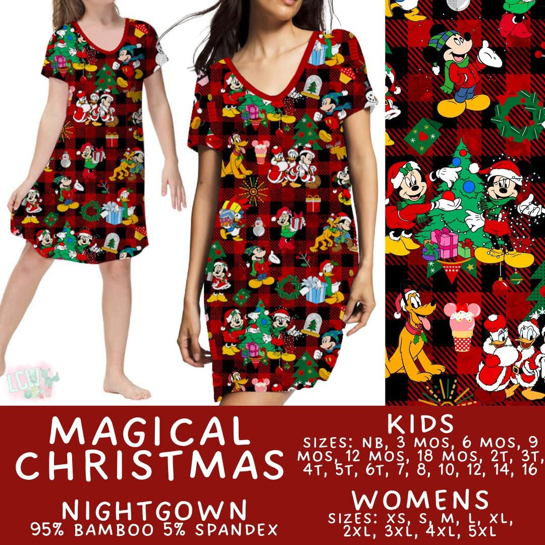 Adult Medium Magical Christmas Bamboo Nightgown