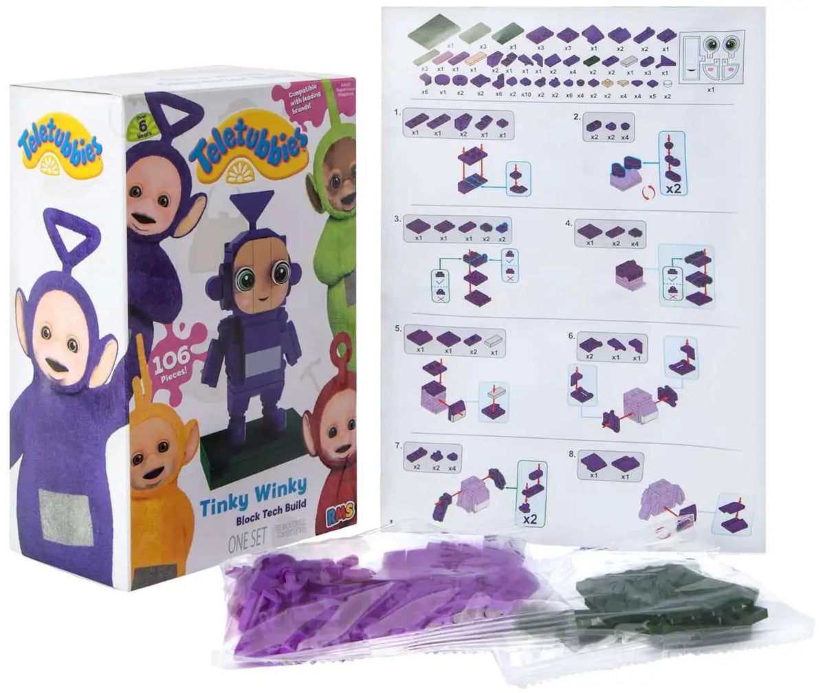 Teletubbies Block Tech Build Tinky WInky Construction Set [106 Pieces]