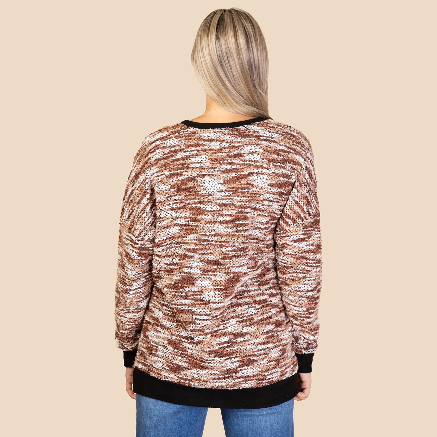 Sunshine & Rodeo Knit Long Sleeve Sweater - Brown