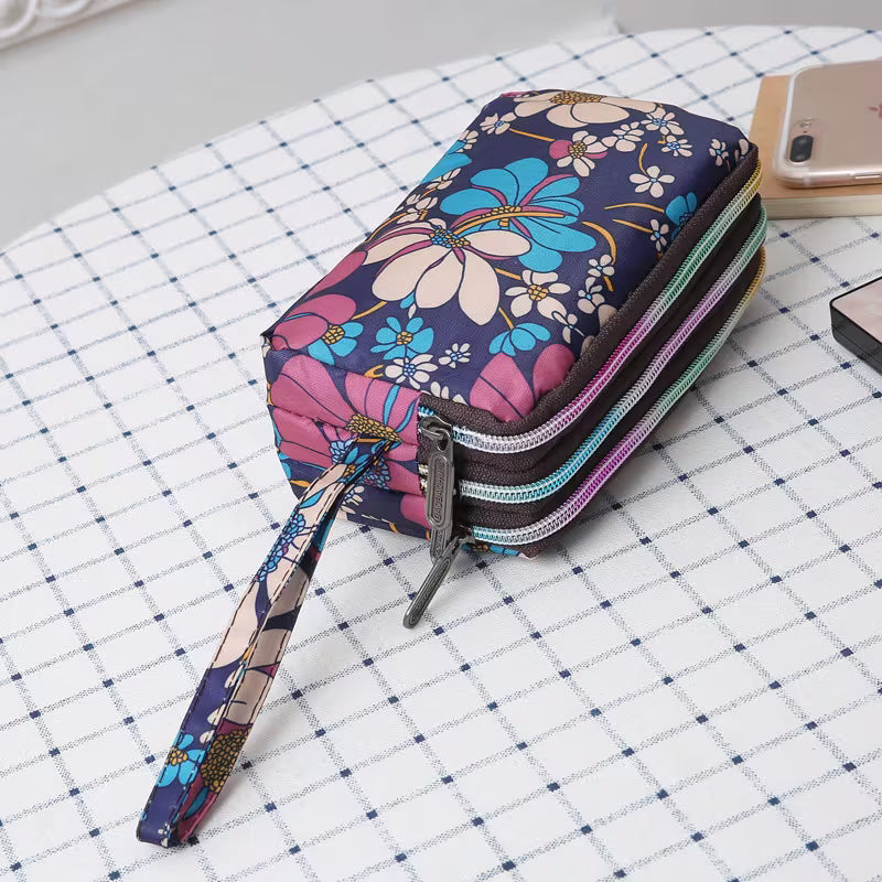 Three Zipper Compartments Wristlet Wallet/Phone Holder