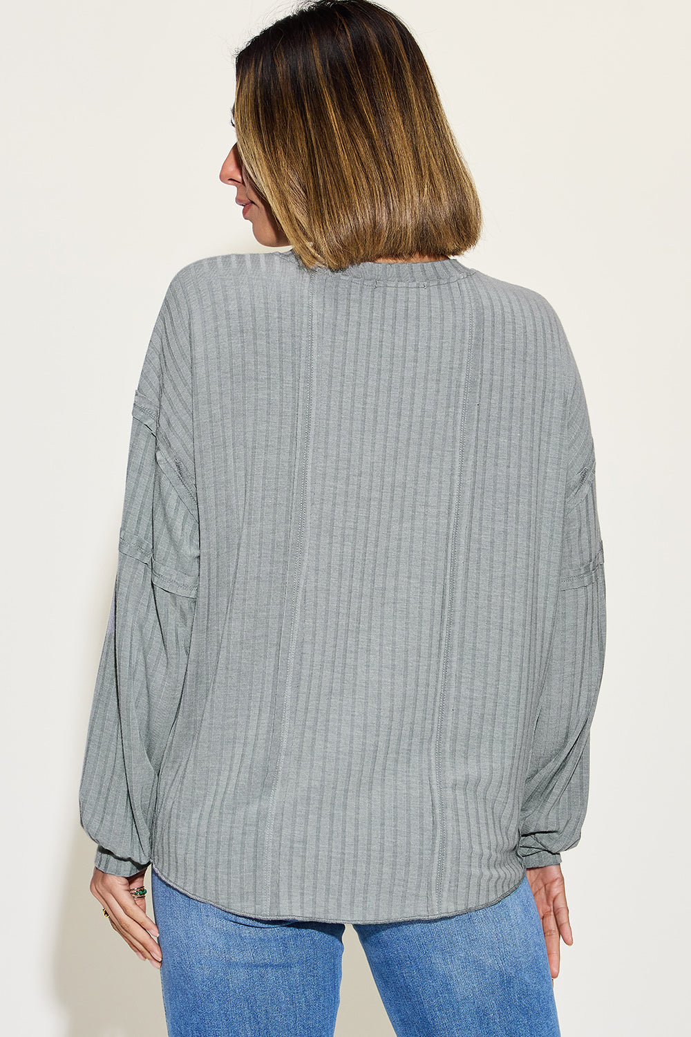 8 Colors! Basic Bae Full Size Ribbed Round Neck Long Sleeve T-Shirt