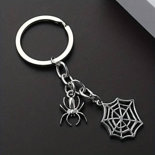 Spider with Web Keychain