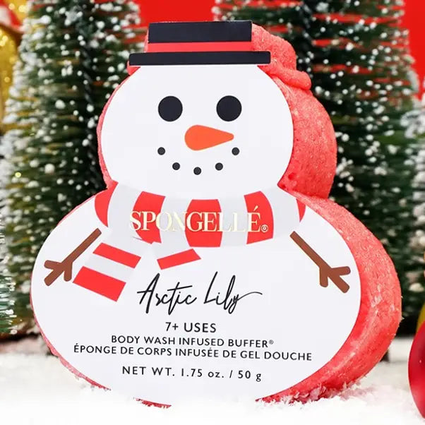 Artic Lily Snowman Holiday Spongelle Buffer