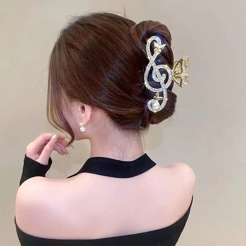 Pearl Music Note Hair Clip