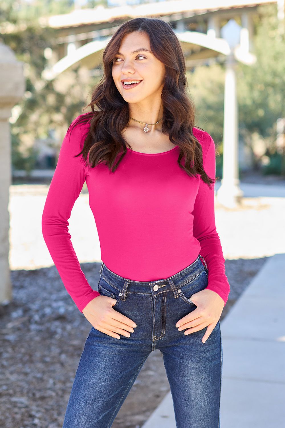 BF Doorbsuter! 6 Colors! Basic Bae Full Size Round Neck Long Sleeve Bodysuit