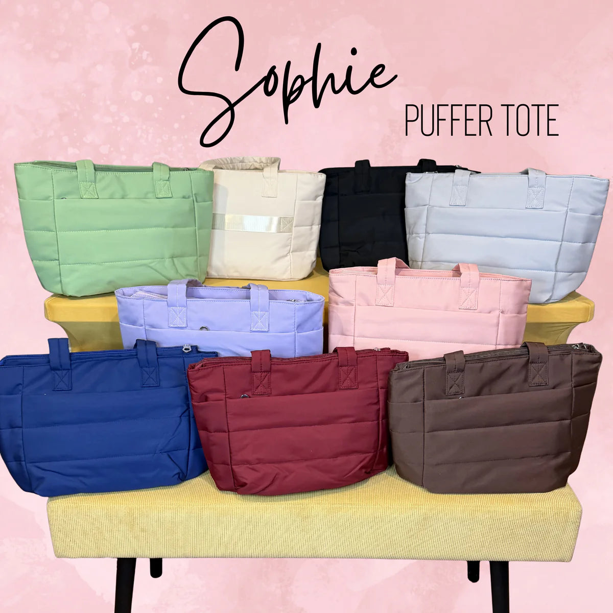 Sophie Puffer Tote - 7 colors