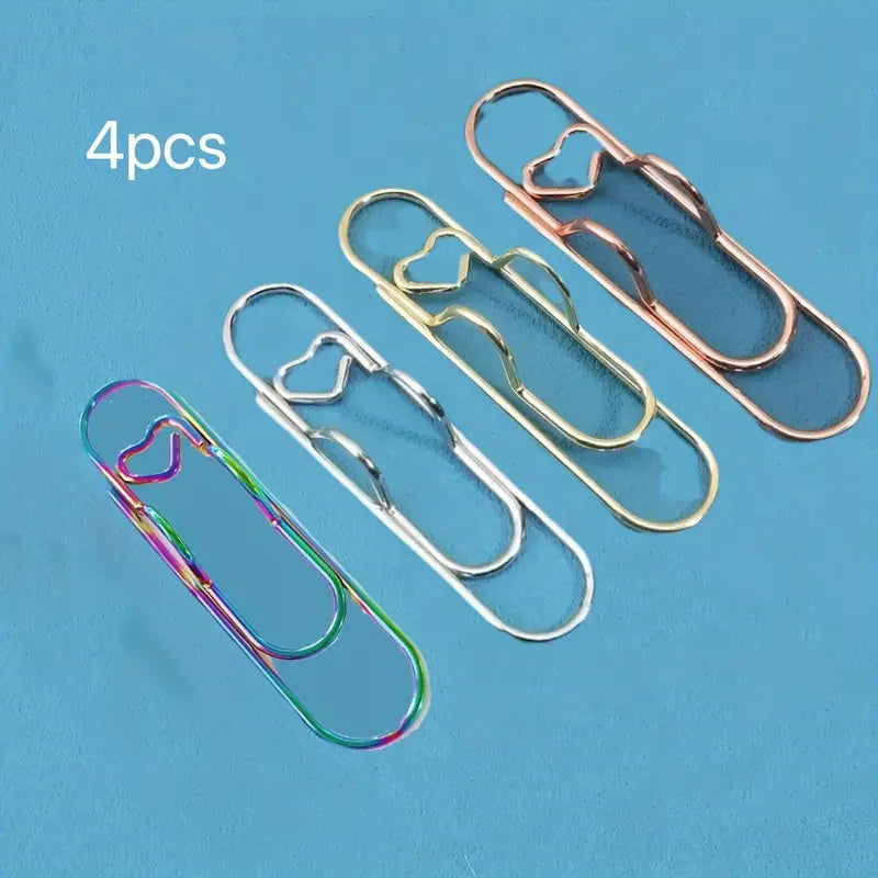 4 Heart Paper Clips