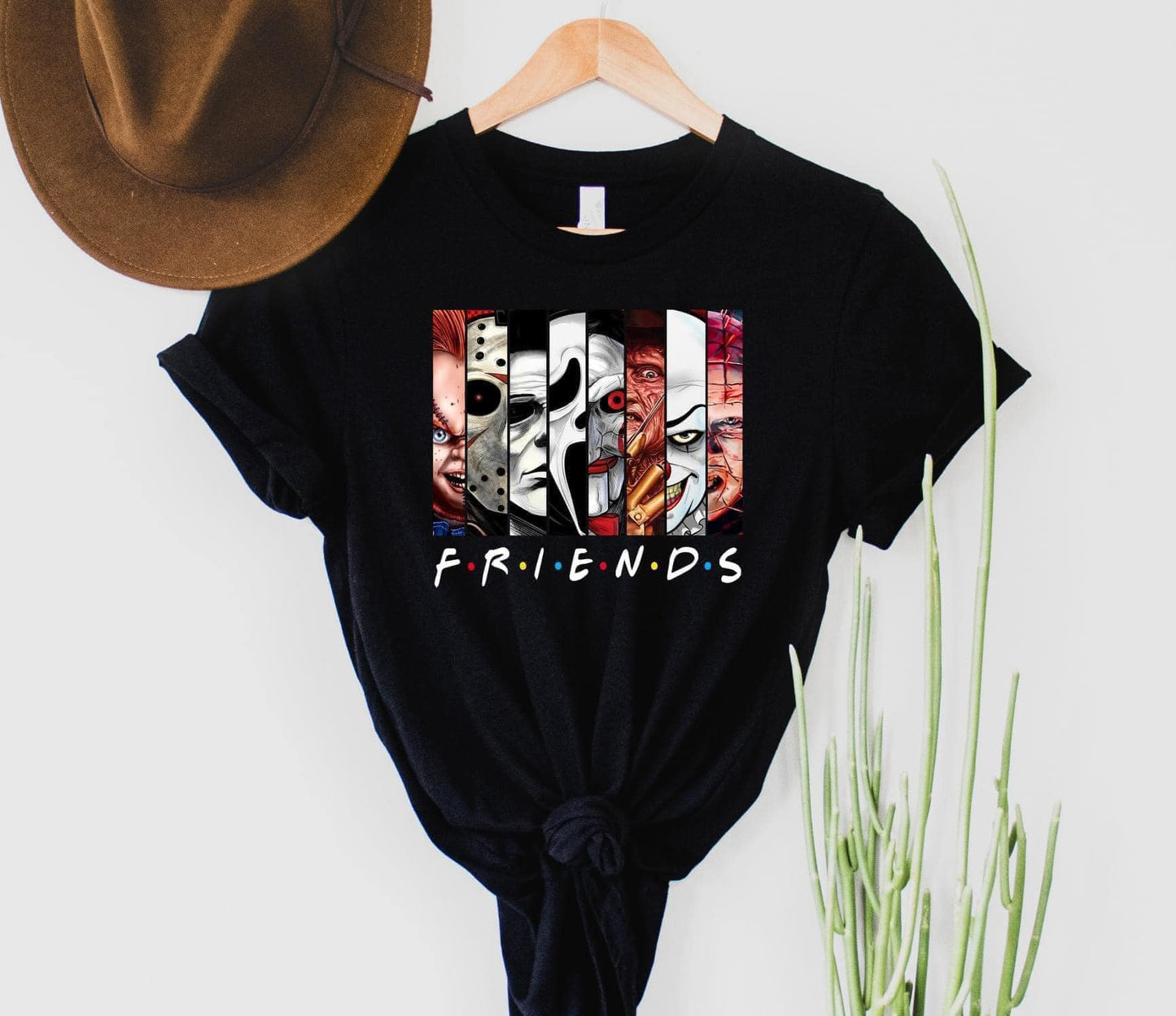 Colorful Horror Friends Graphic Tee