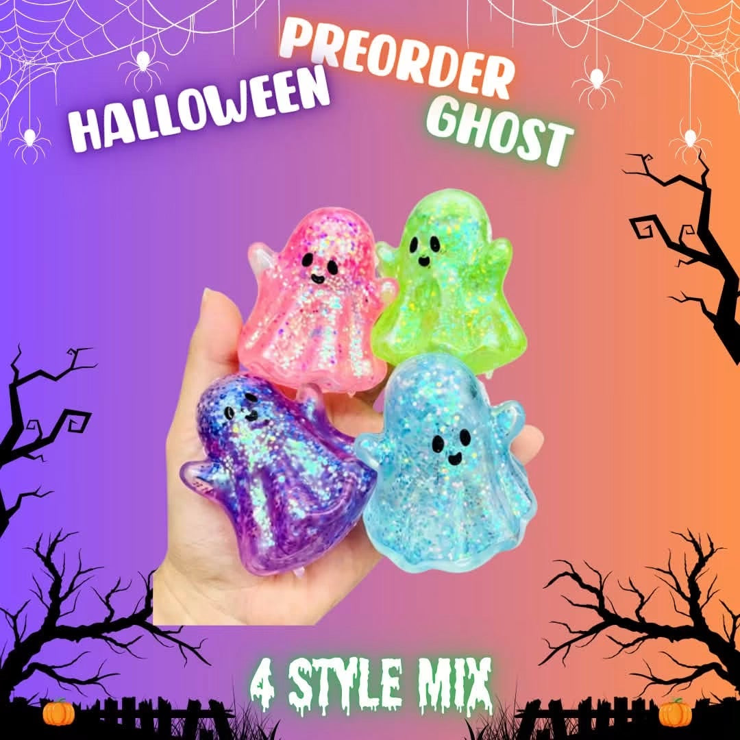 Squishy Toy - Halloween Glitter Ghost - PREORDER