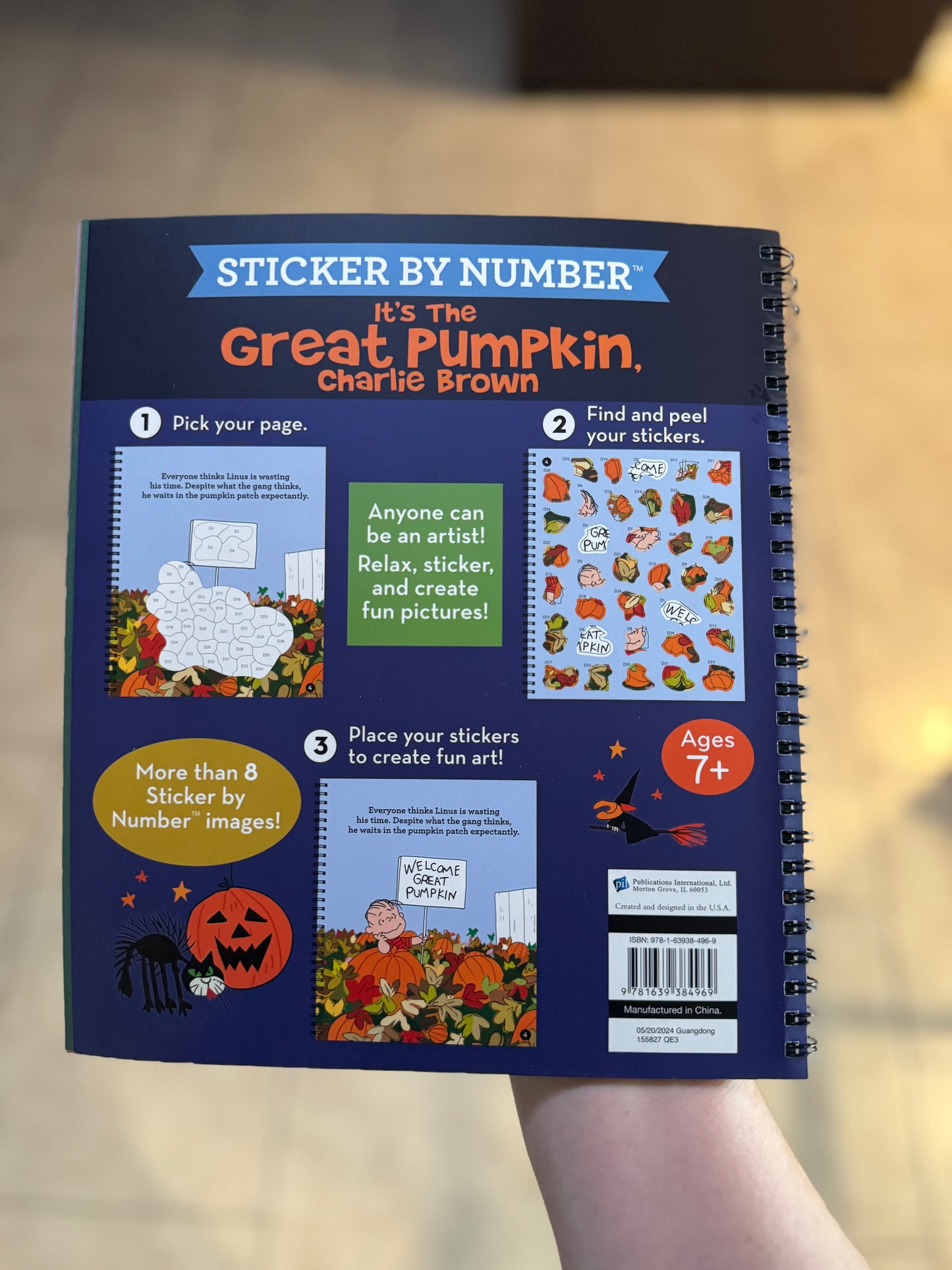 It’s The Great Pumpkin Charlie Brown Brain Games Sticker by Number Book
