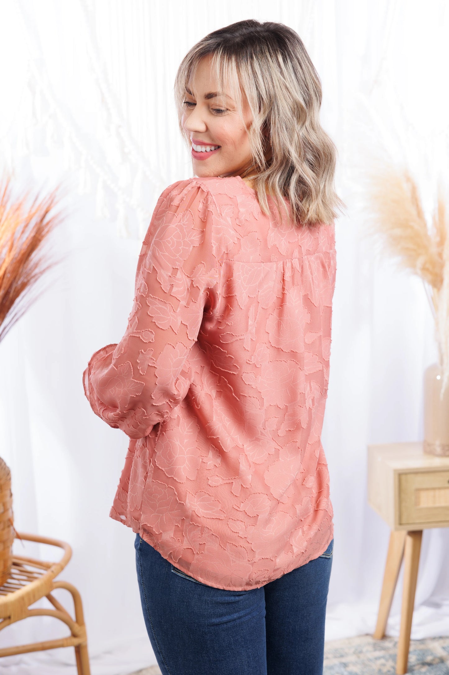 Pink Rose Long Sleeve Top