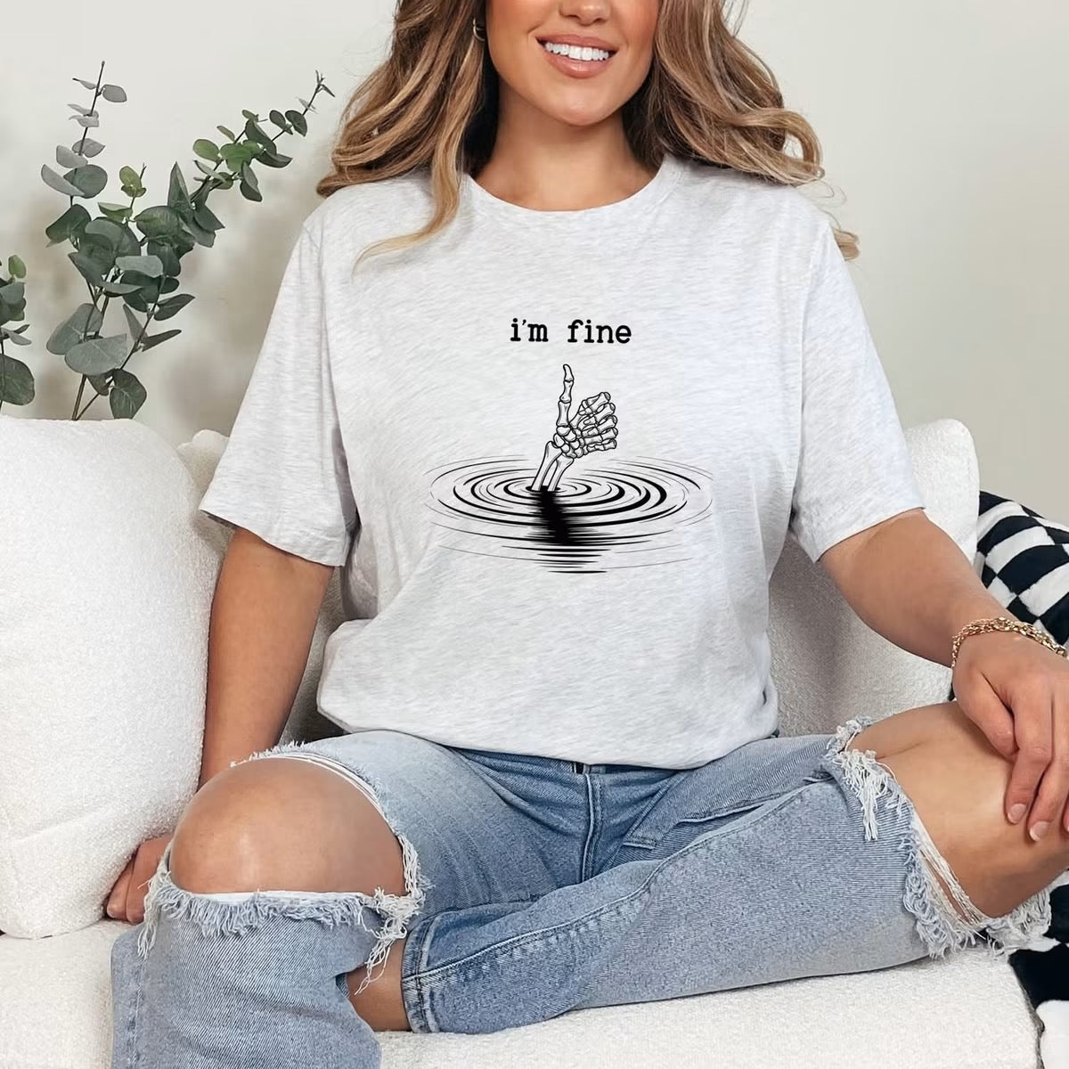 Skeleton Thumbs Up I’m Fine CUSTOM Graphic