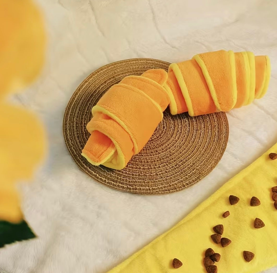 Snuffle Roll up Croissant Treat Hider Dog Toy