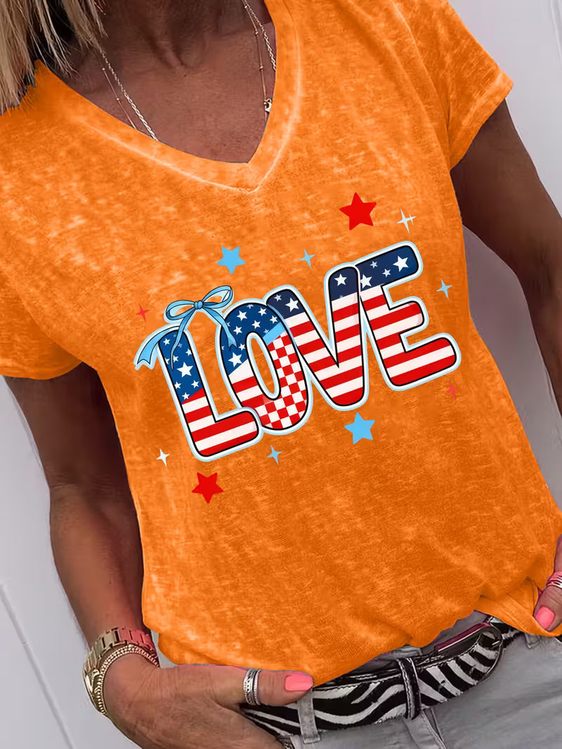 Women's Love V-neck Vinyl Graphic T-Shirt