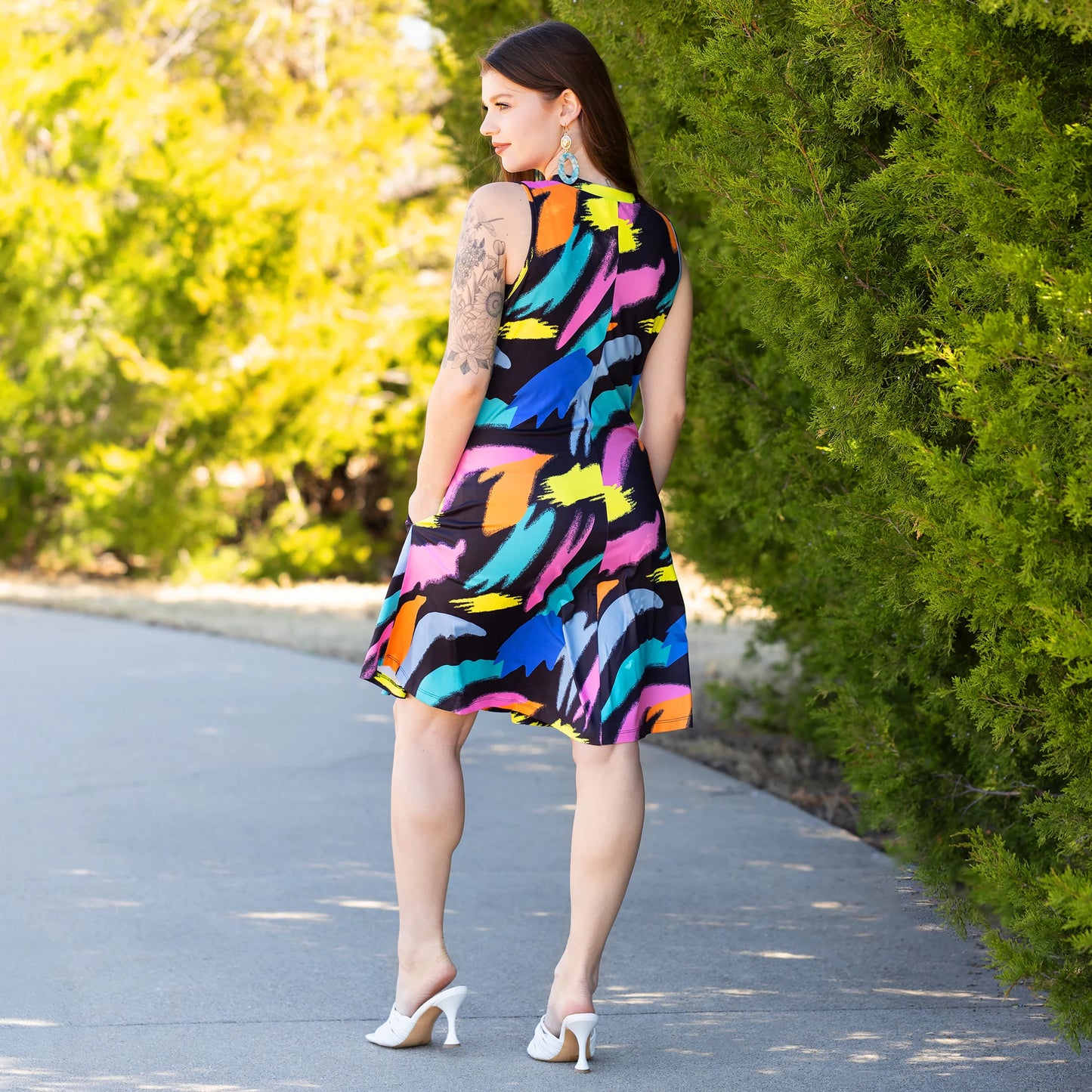 Multicolor Abstract Print Dress