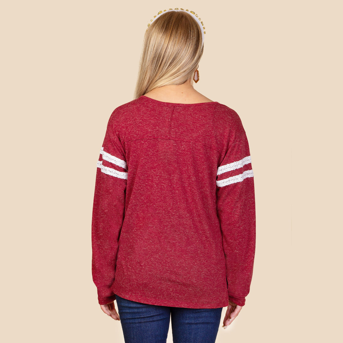 Sunshine & Redeo Star Long Sleeve Top - Burgundy