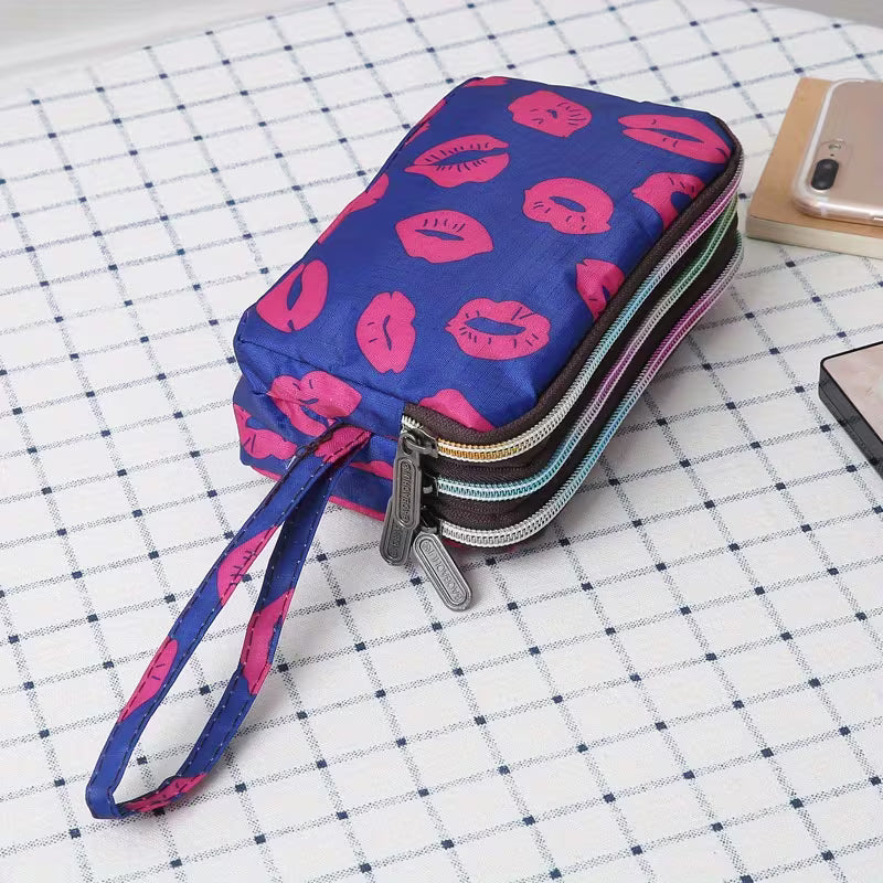 Three Zipper Compartments Wristlet Wallet/Phone Holder