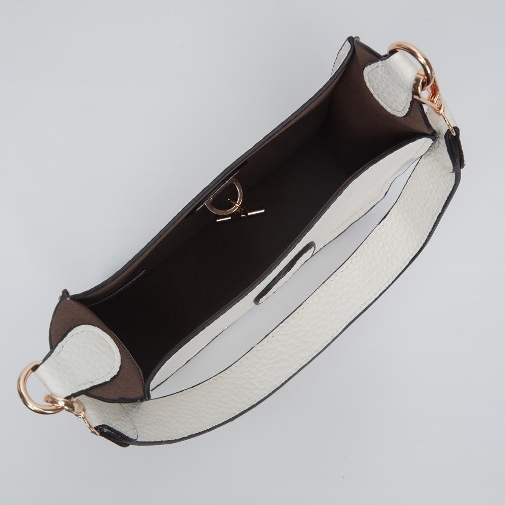 Vegan Leather Rectangular Tote Bag With Toggle Clasp