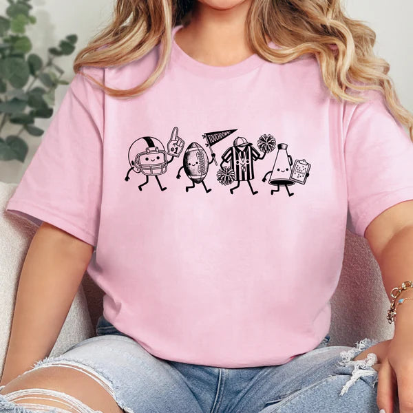 $28 Tee SPECIAL!! Football Doodles DTG Graphic Tee - 3 Colors!