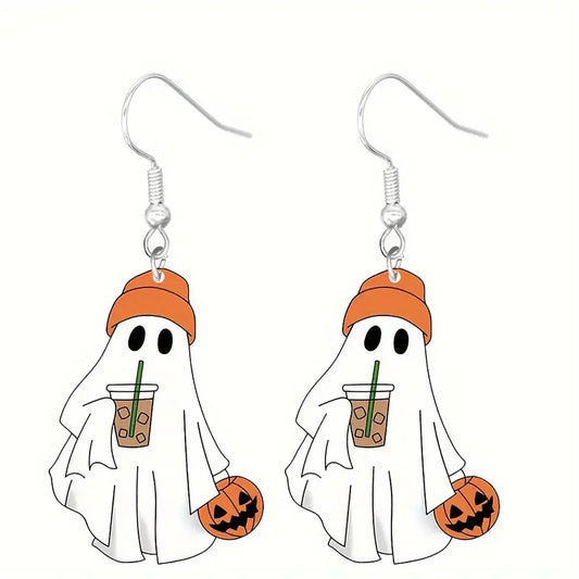 Iced Coffee Ghost Earrings