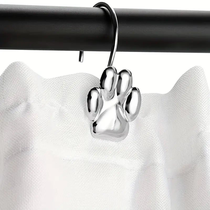 Paw Print Shower Curtain Hooks - 3 Color Options!