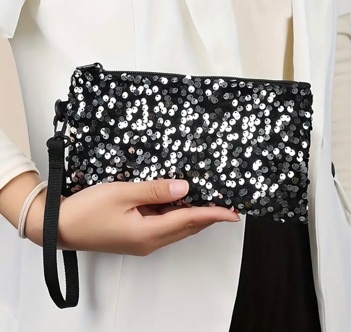 Glitzy Sequin Wristlet Clutch