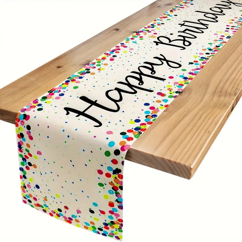 Happy Birthday Confetti Table Runner