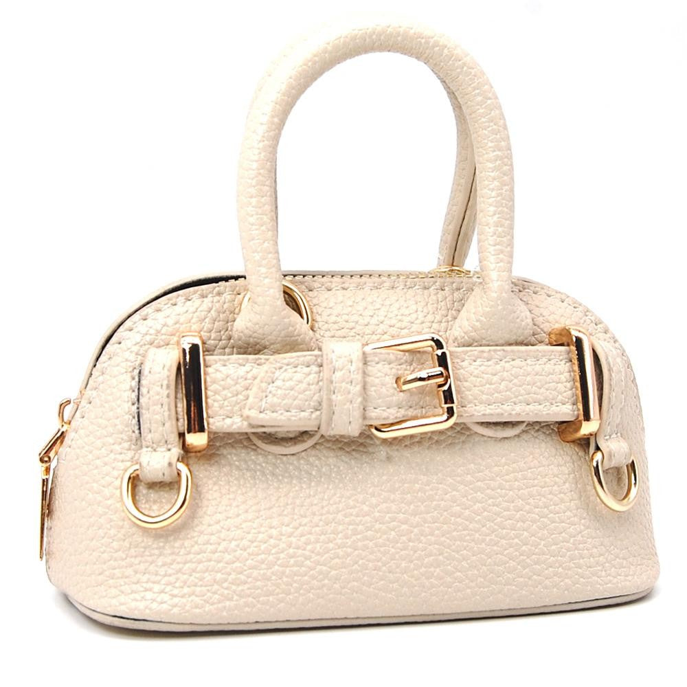 Vegan Leather Cross Body Tote Bag With Buckle Detail