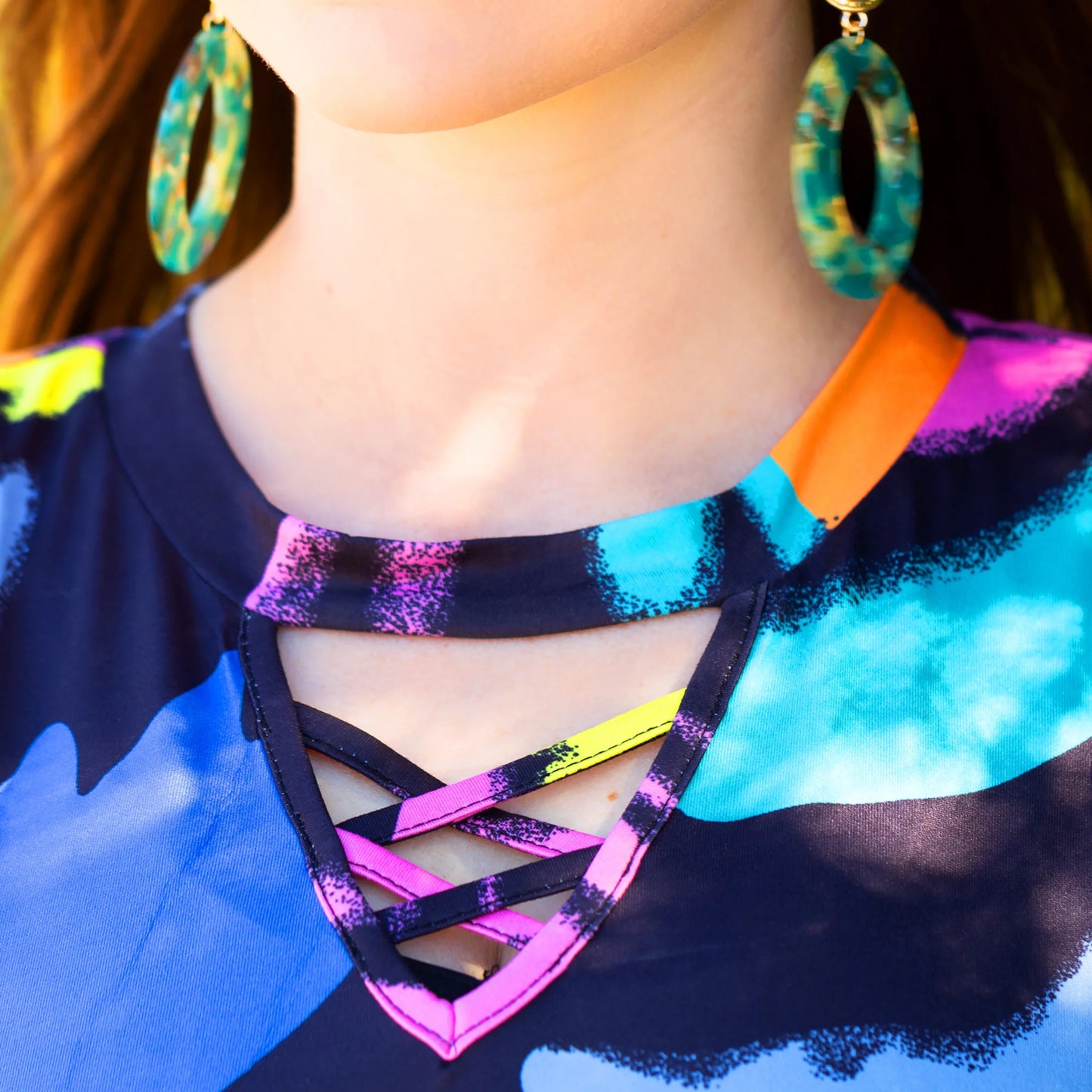 Multicolor Abstract Print Dress