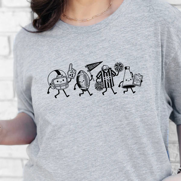 $28 Tee SPECIAL!! Football Doodles DTG Graphic Tee - 3 Colors!