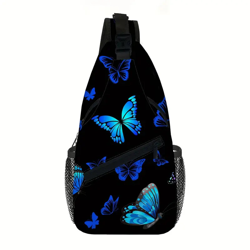 Blue Butterfly Sling Bag