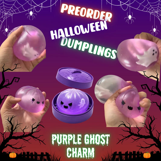 PREORDER Halloween Purple Ghost Charm Dumpling