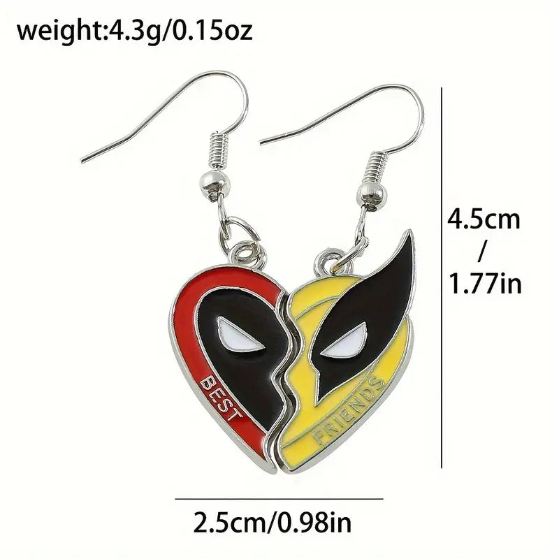 Best Friends Dangle  Heart Earrings