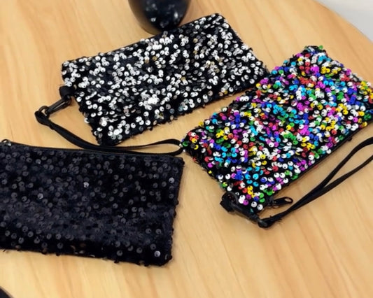 Glitzy Sequin Wristlet Clutch