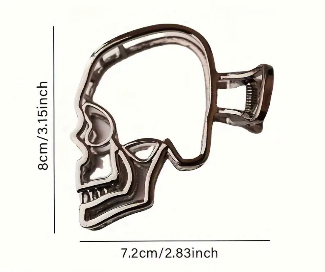 Metal Spooky Skull Claw Hair Clip