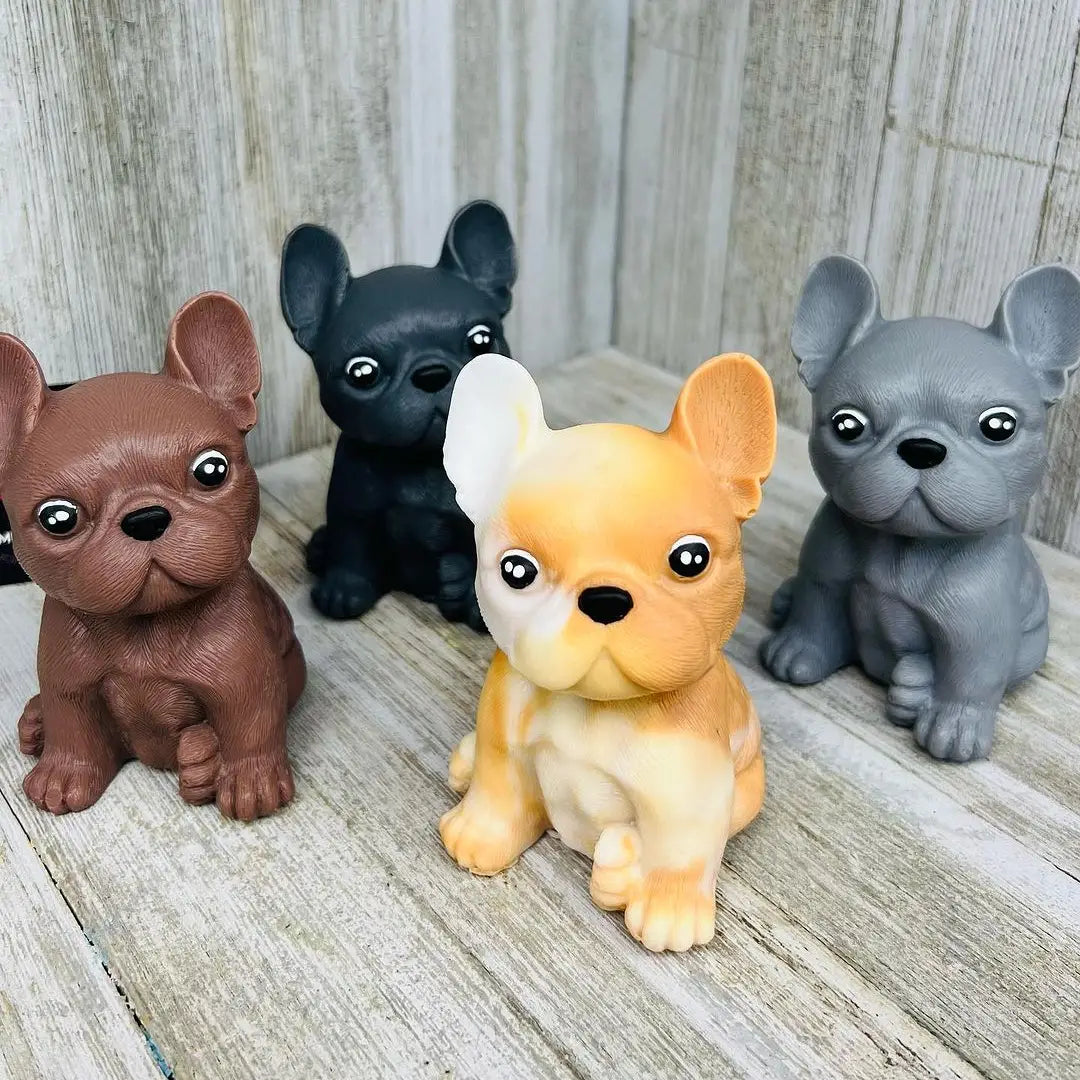 Gray Sitting French Bulldog Soap