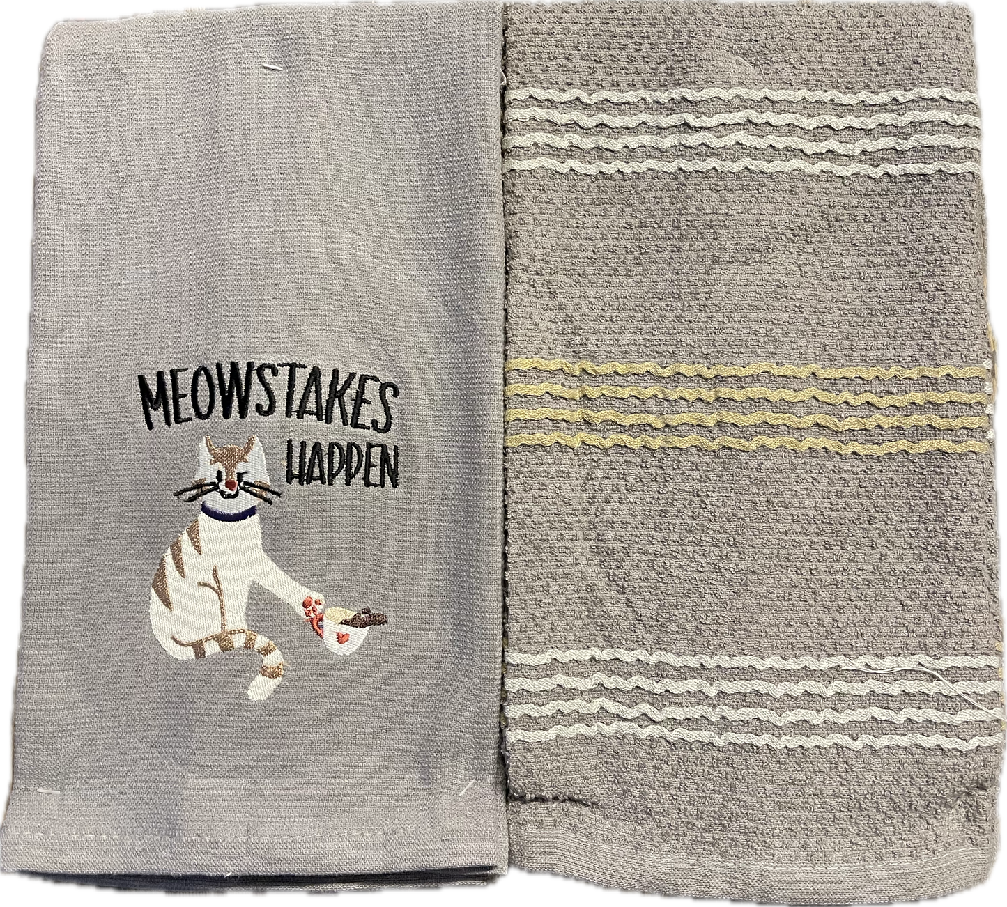 Set of 2 Dish Towels - Meowstakes Happen