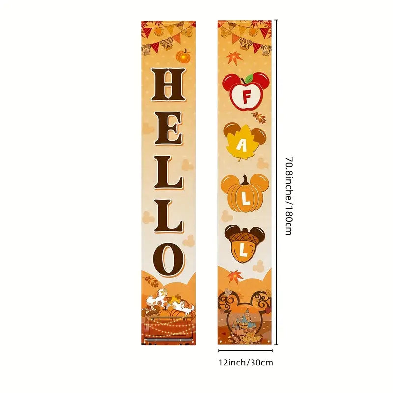 Hello Fall Mouse Door Banners