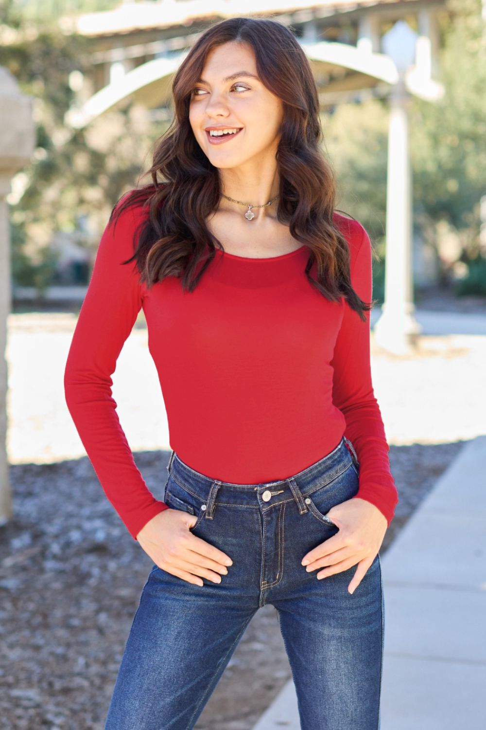 BF Doorbsuter! 6 Colors! Basic Bae Full Size Round Neck Long Sleeve Bodysuit