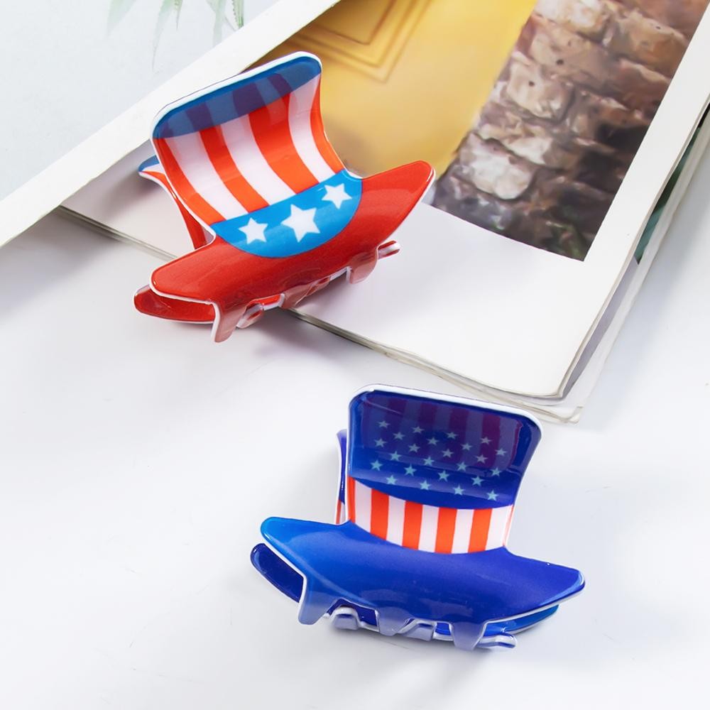 Americana Hat Acetate Claw Hair Clip