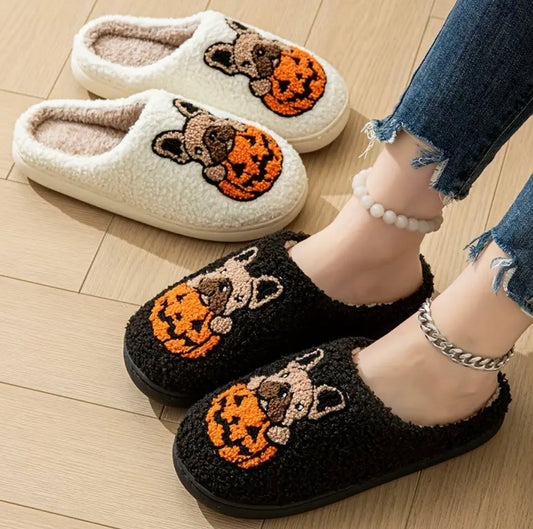 Frenchie Pumpkin Slippers