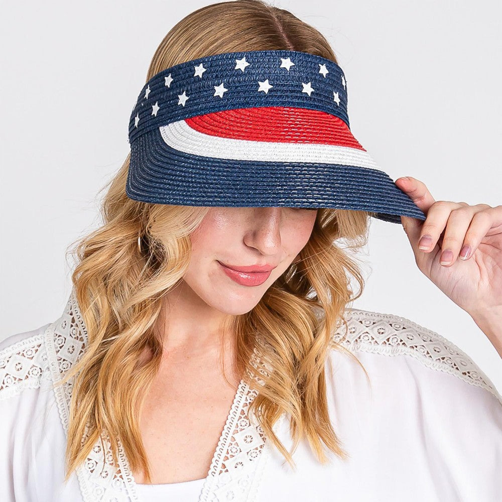 Americana Flag Roll Up Visor