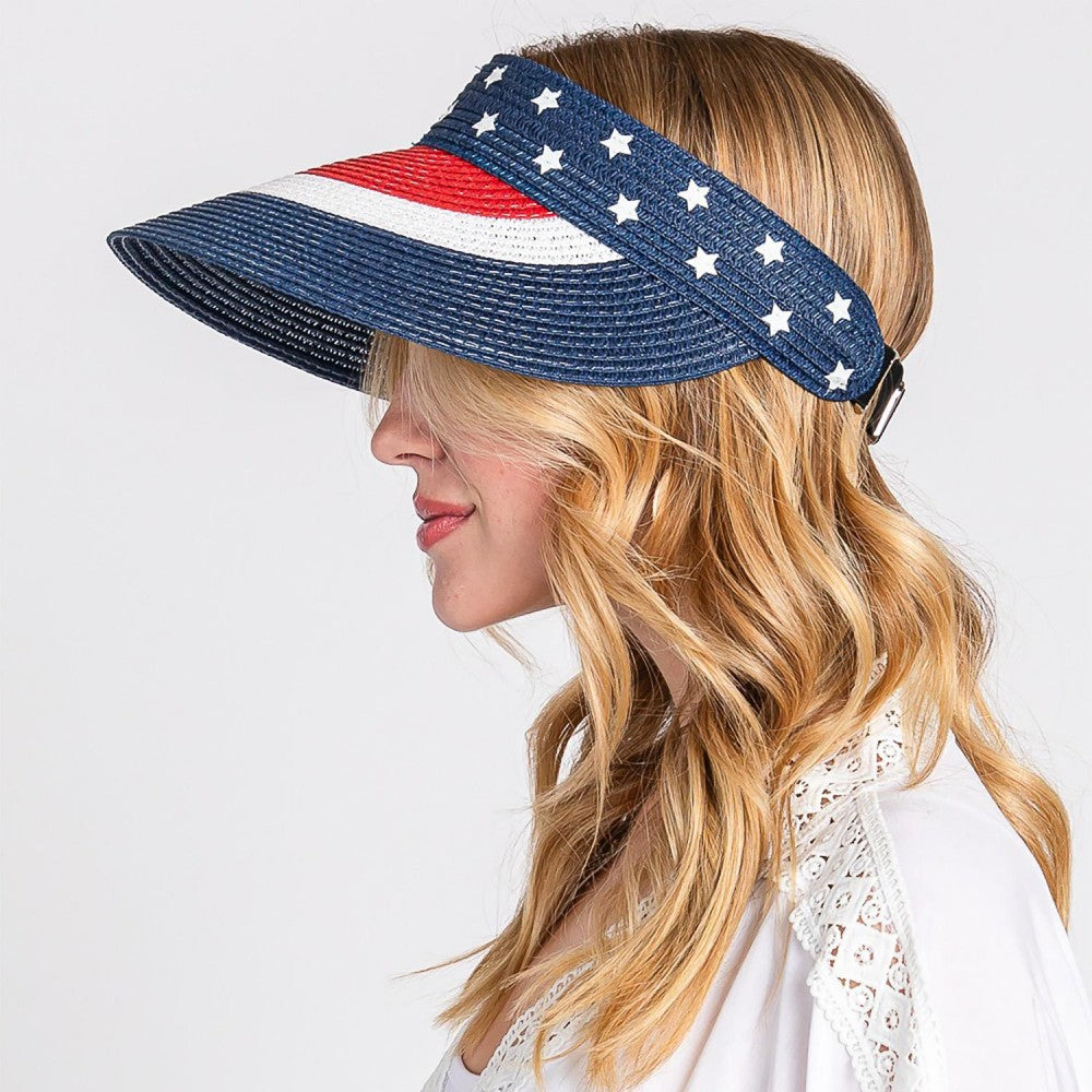 Americana Flag Roll Up Visor