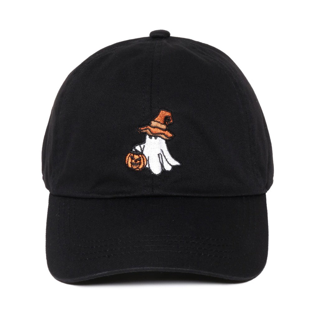 Trick-or-Treating Ghost Witch Embroidered Baseball Cap - 3 Color Options!