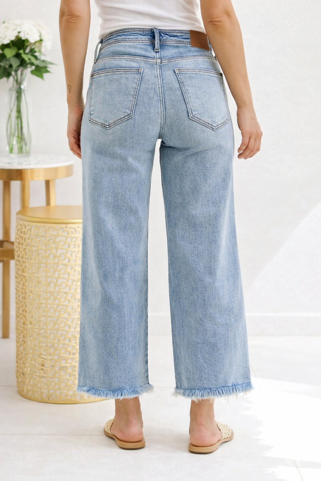 Fray Edge Wide Judy Blue Ankle