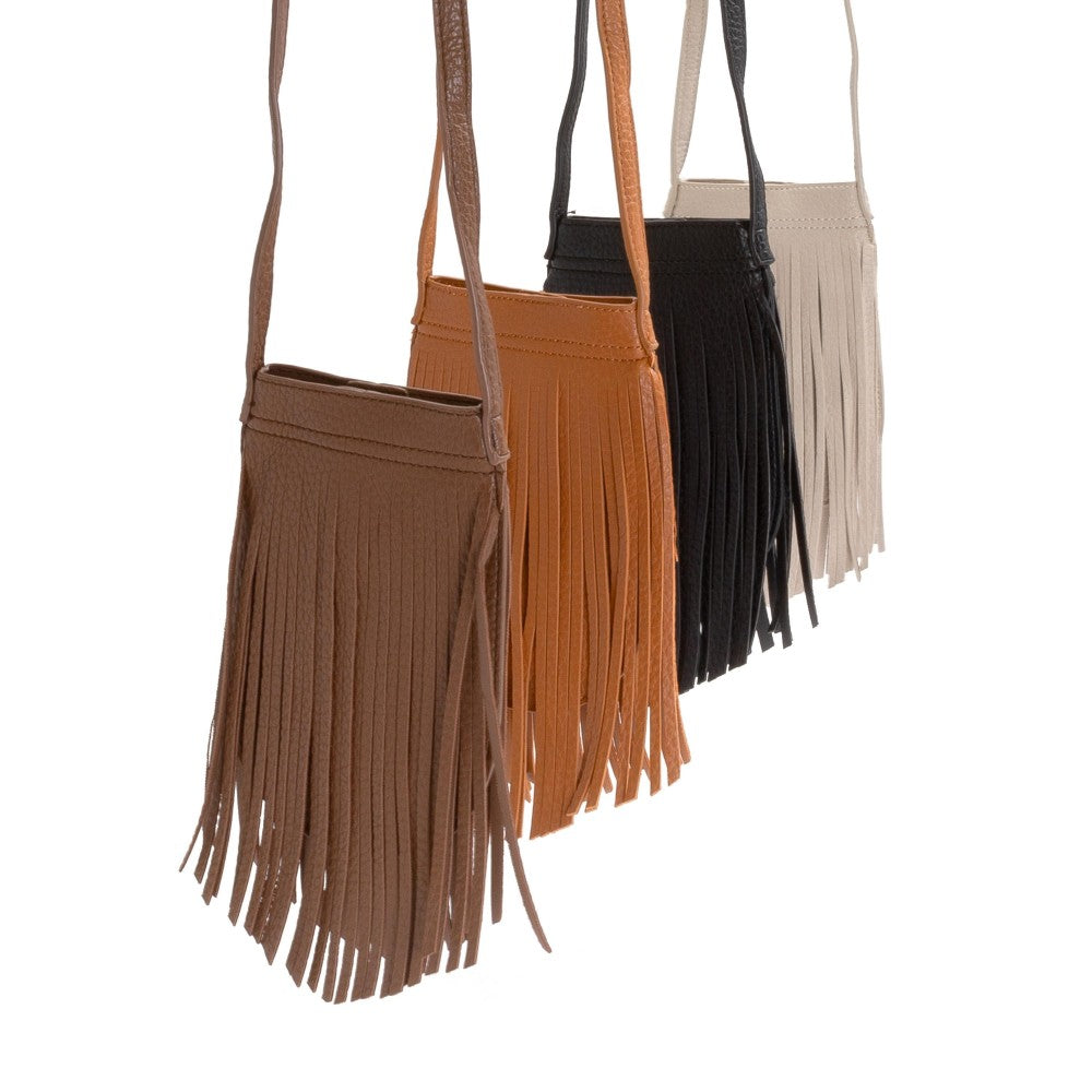 Crossbody Faux Leather Tassel Bag
