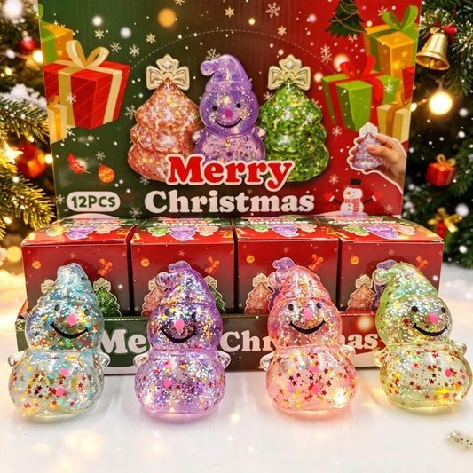 Mystery Color Glitter Gel Snowman Squishy RTS